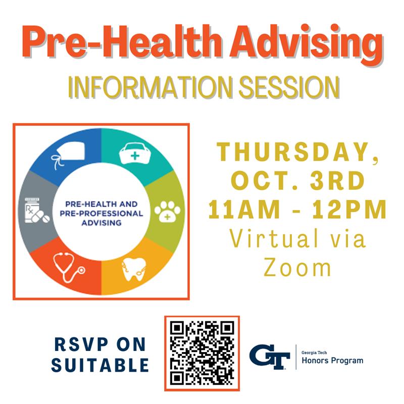 Flyer for Pre-Health info session