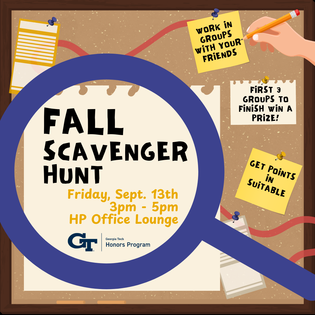 A flyer for the HP Fall Scavenger Hunt on September 13th, 2024.